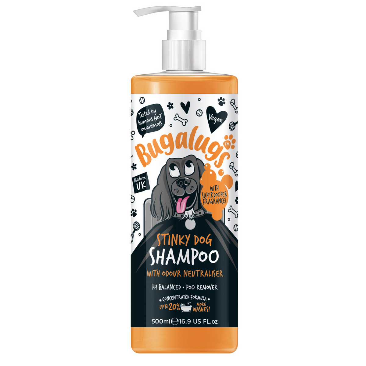 Bugalugs Stinky Dog Shampoo with Odour Neutraliser – Citrus & Bergamot (300ml)