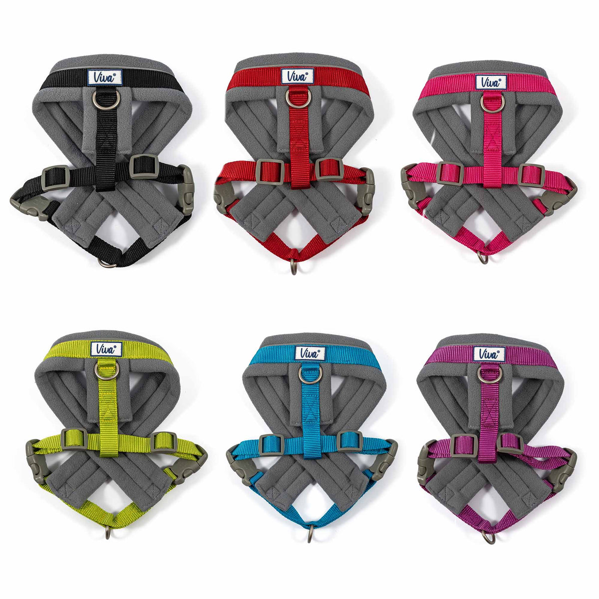 Ancol padded dog harness in black with reflective band
