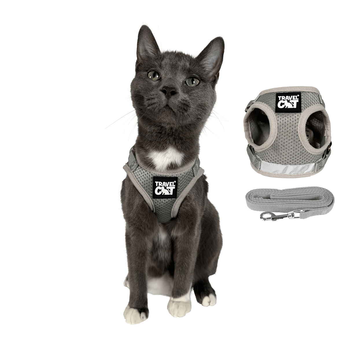 Travel Cat True Adventure cat harness and leash set in grey