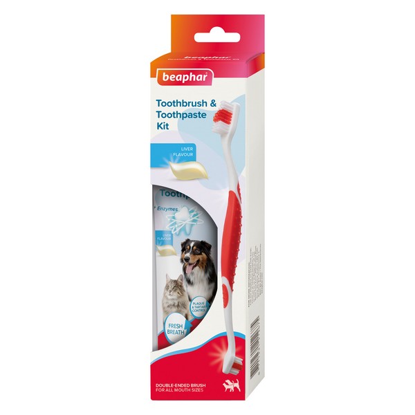 Beaphar toothbrush and toothpaste for dogs