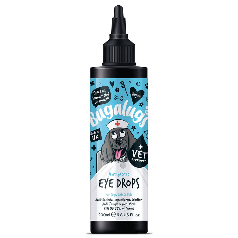 Bugalugs Antiseptic Eye Drops for Dogs, Cats & Pets (200ml)
