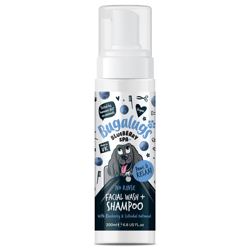 Bugalugs Blueberry Spa™ No Rinse Facial Wash & Shampoo for Dogs (200ml)