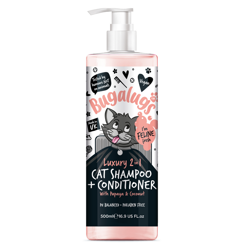Bugalugs Luxury 2-in-1 Cat Shampoo & Conditioner – Papaya & Coconut (200ml)