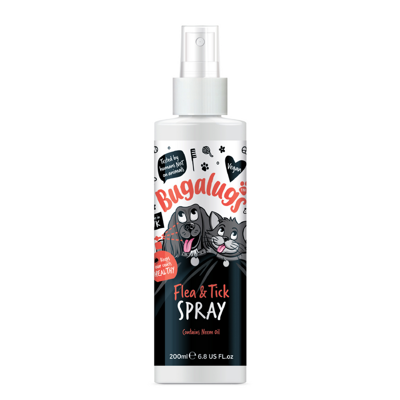 Bugalugs Flea & Tick Spray with Neem Oil for Dogs & Cats (200ml)